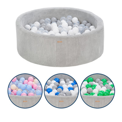 Piscina de espuma de pana seca con 200 bolas diámetro 90 cm